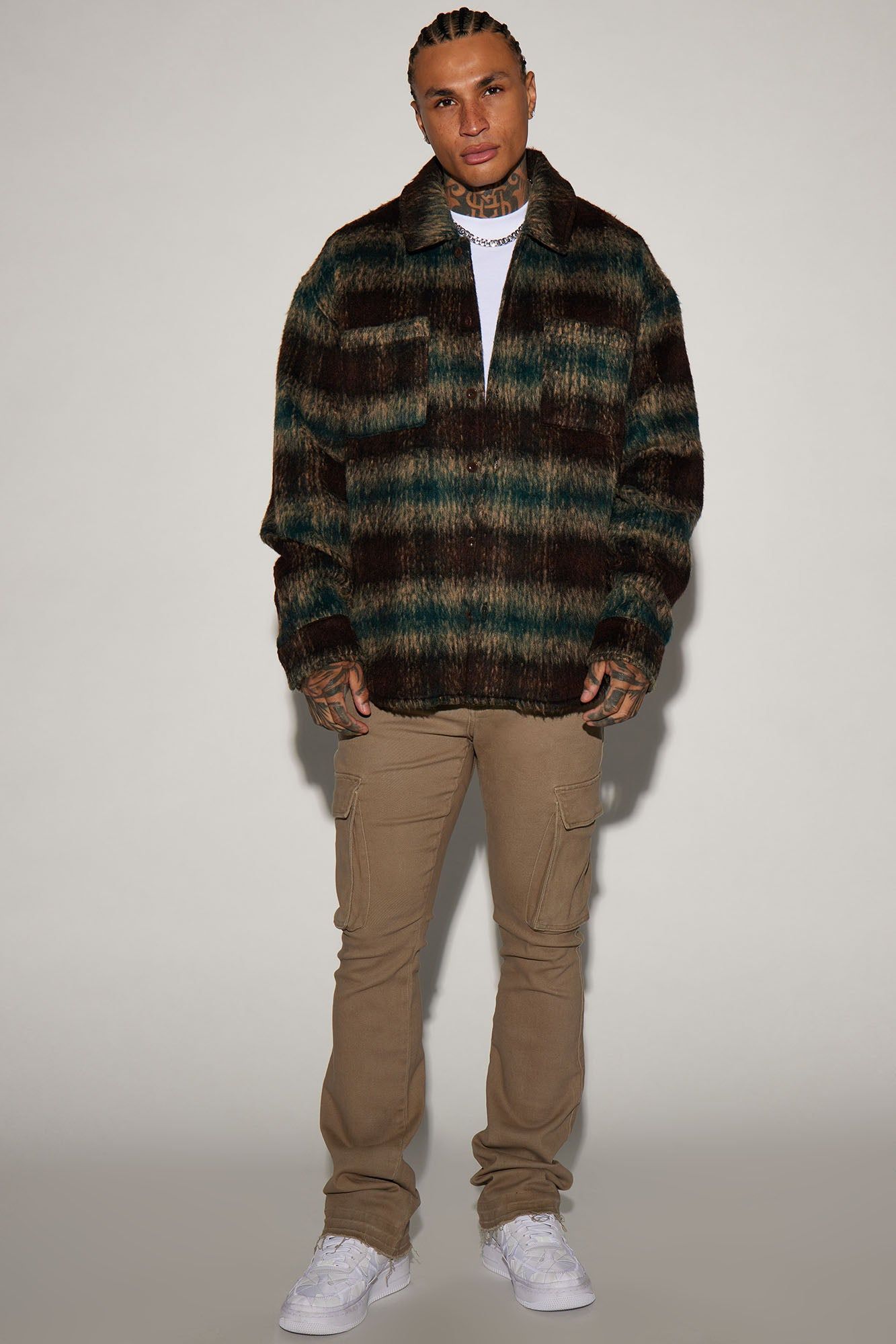 Move Up Plaid Shacket - Olive/combo sold by Fashion Nova product image thumbnail 2