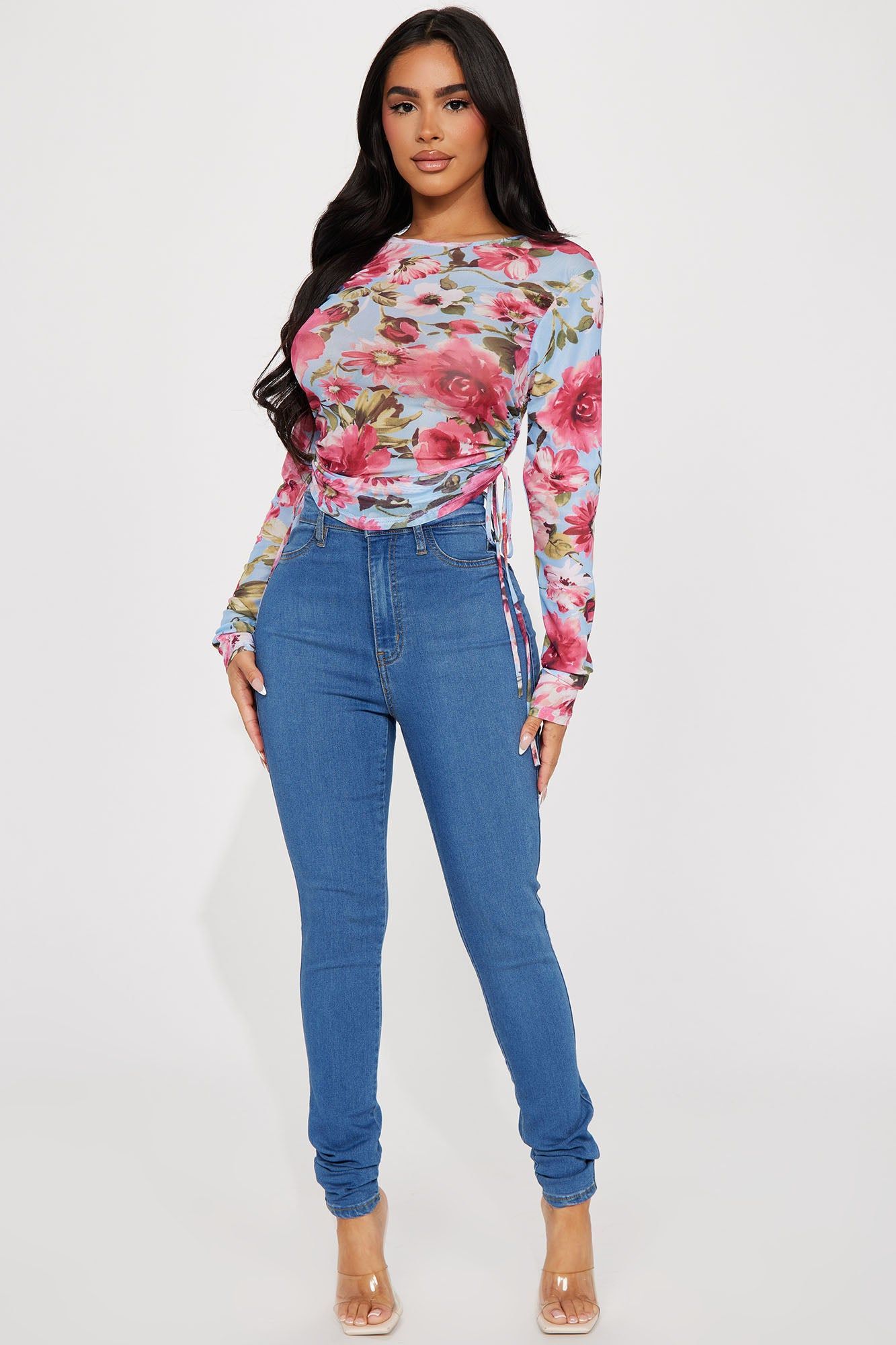 Feminine Urges Mesh Top - Blue/combo sold by Fashion Nova product image thumbnail 2