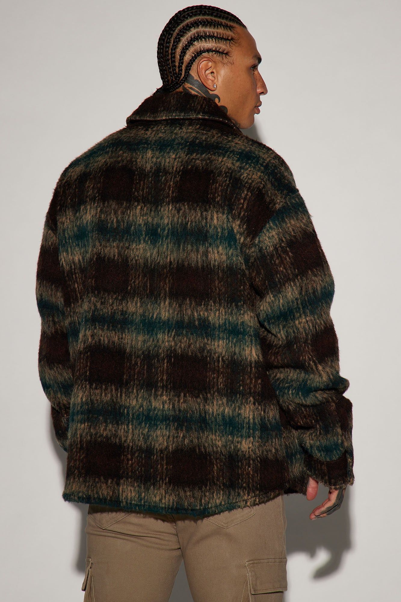 Move Up Plaid Shacket - Olive/combo sold by Fashion Nova product image thumbnail 3