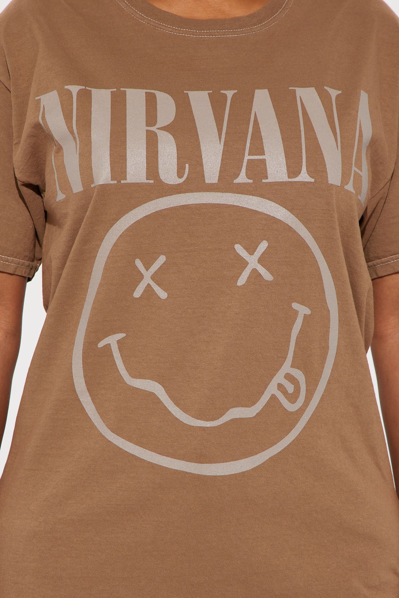 Nirvana Face Logo Graphic Tee - Mocha sold by Fashion Nova product image thumbnail 3