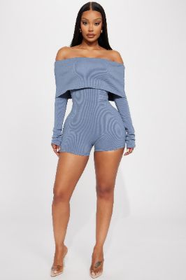 Jessica Snatched Romper - Charcoal sold by Fashion Nova