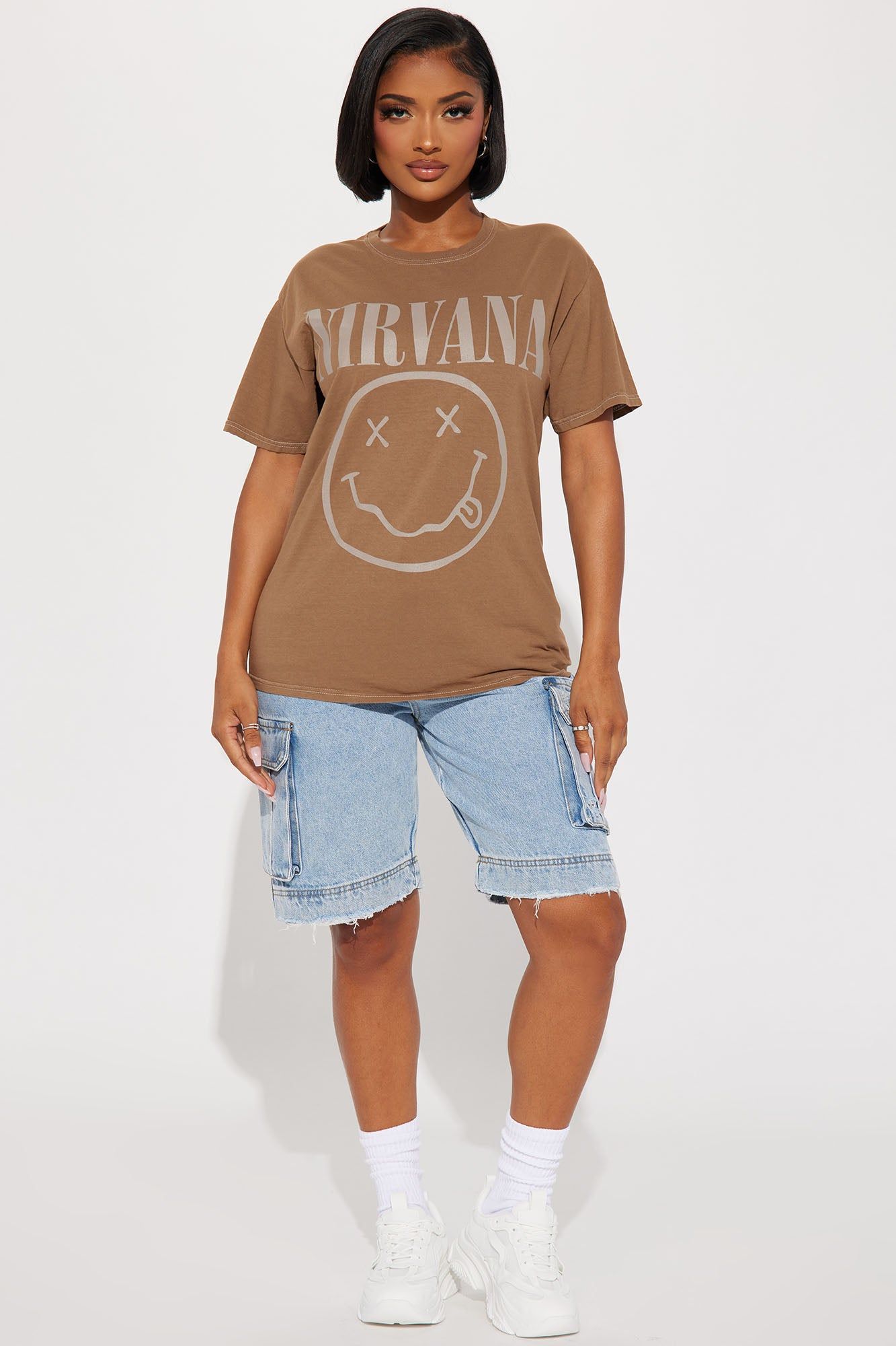 Nirvana Face Logo Graphic Tee - Mocha sold by Fashion Nova product image thumbnail 2