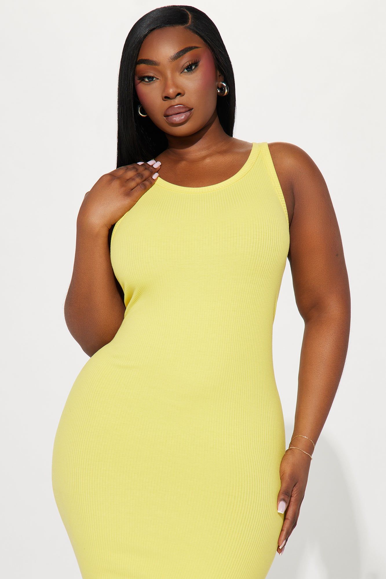 Danielle Ribbed Mini Dress 11- Yellow sold by Fashion Nova product image thumbnail 2