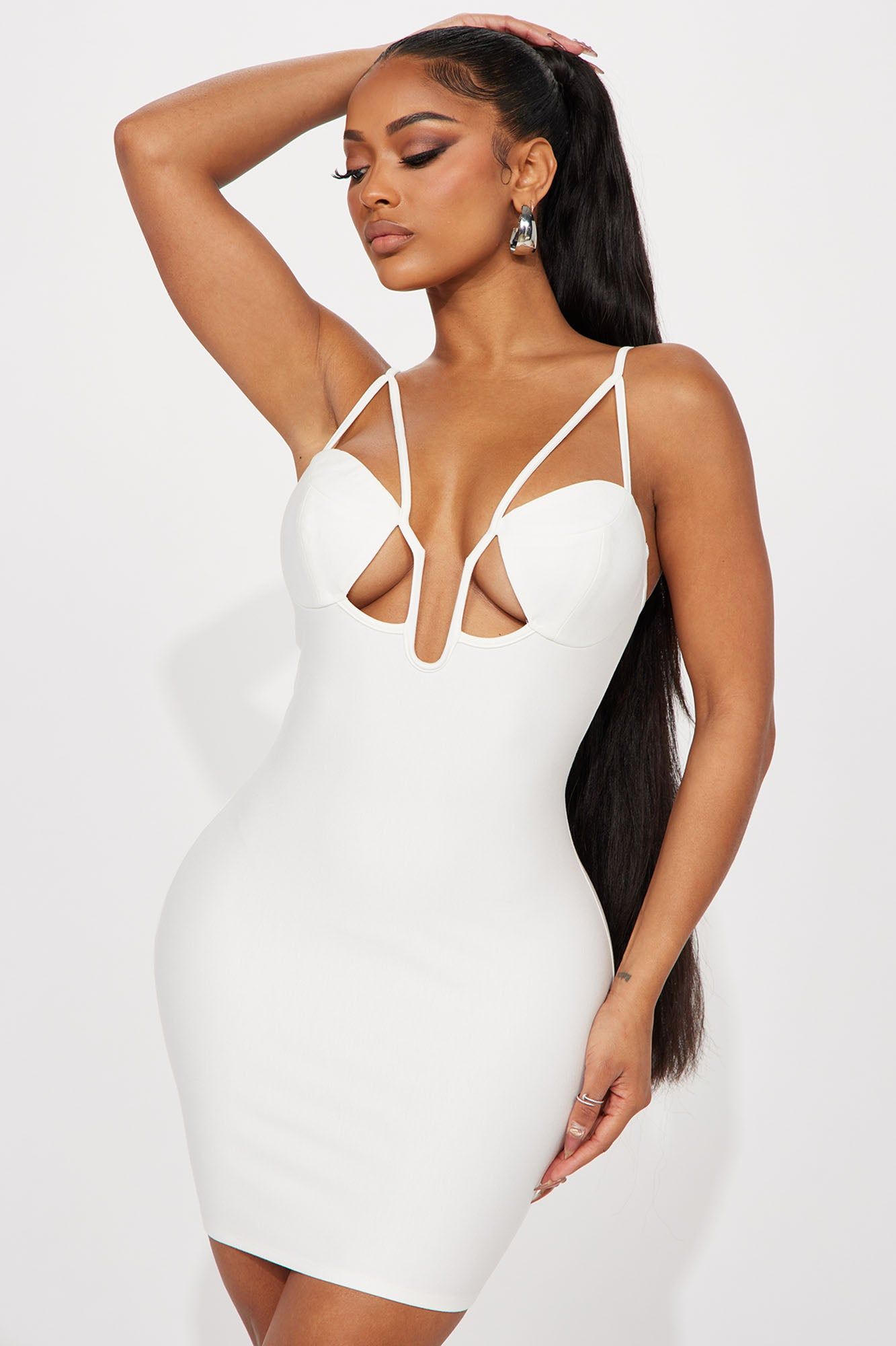 Amalina Mini Dress - White sold by Fashion Nova