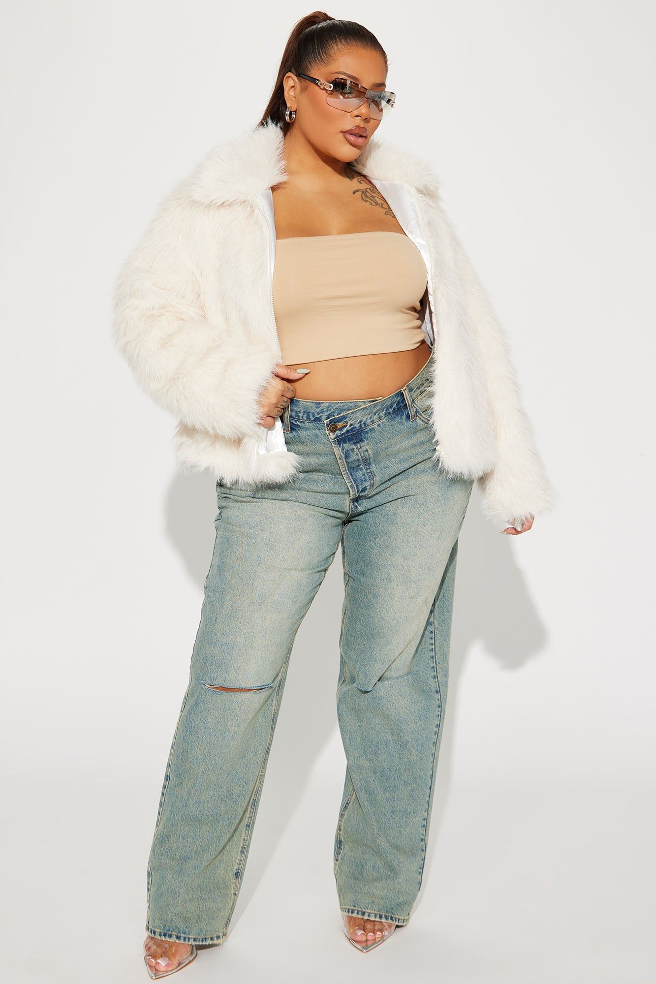 Put It On Faux Fur Coat - Ivory sold by Fashion Nova product image thumbnail 5