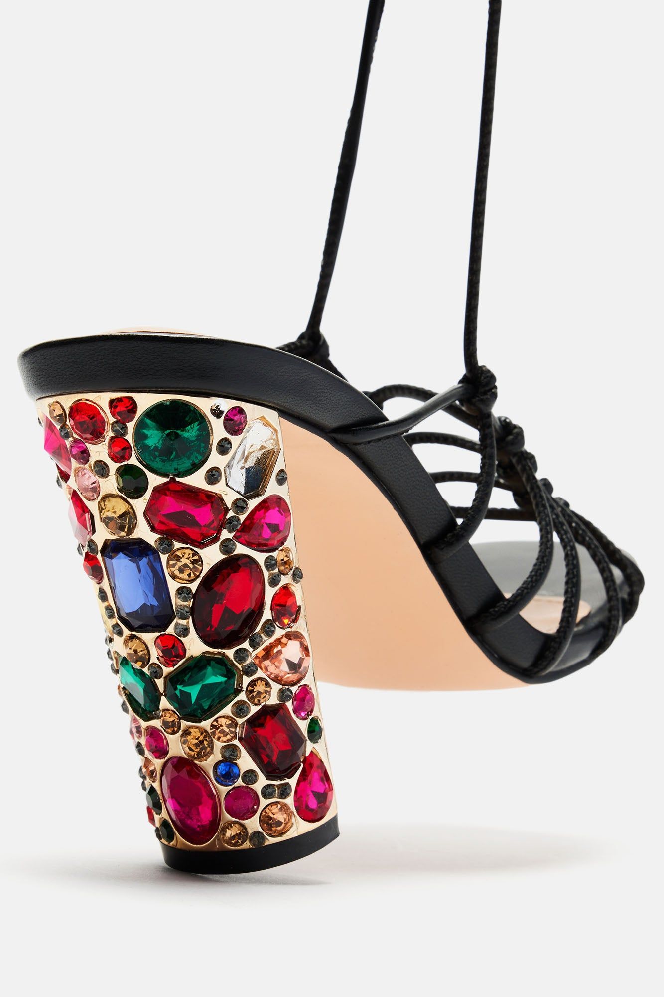 Find Out Wrap Up Heeled Sandals - Black sold by Fashion Nova product image thumbnail 5