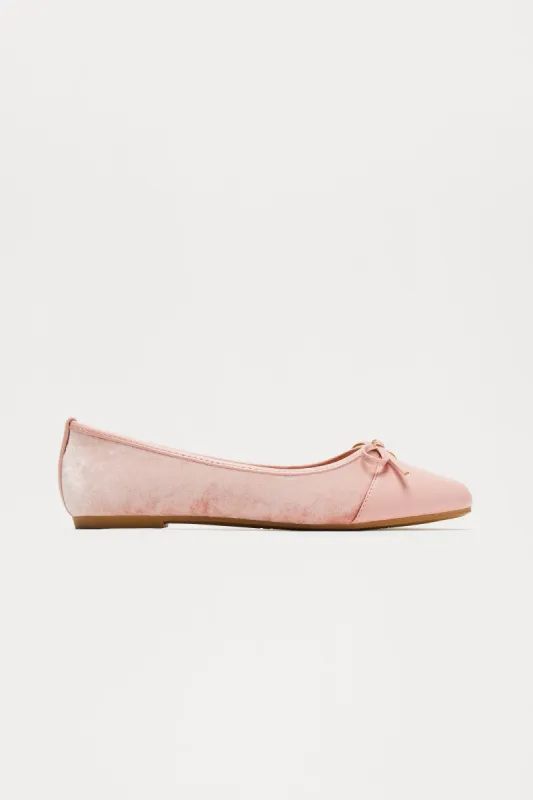 Serena Velvet Ballet Flats - Pink sold by Fashion Nova