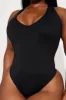 Delvina Snatched Sculpting V Neck 1 Piece Swimsuit - Black sold by Fashion Nova