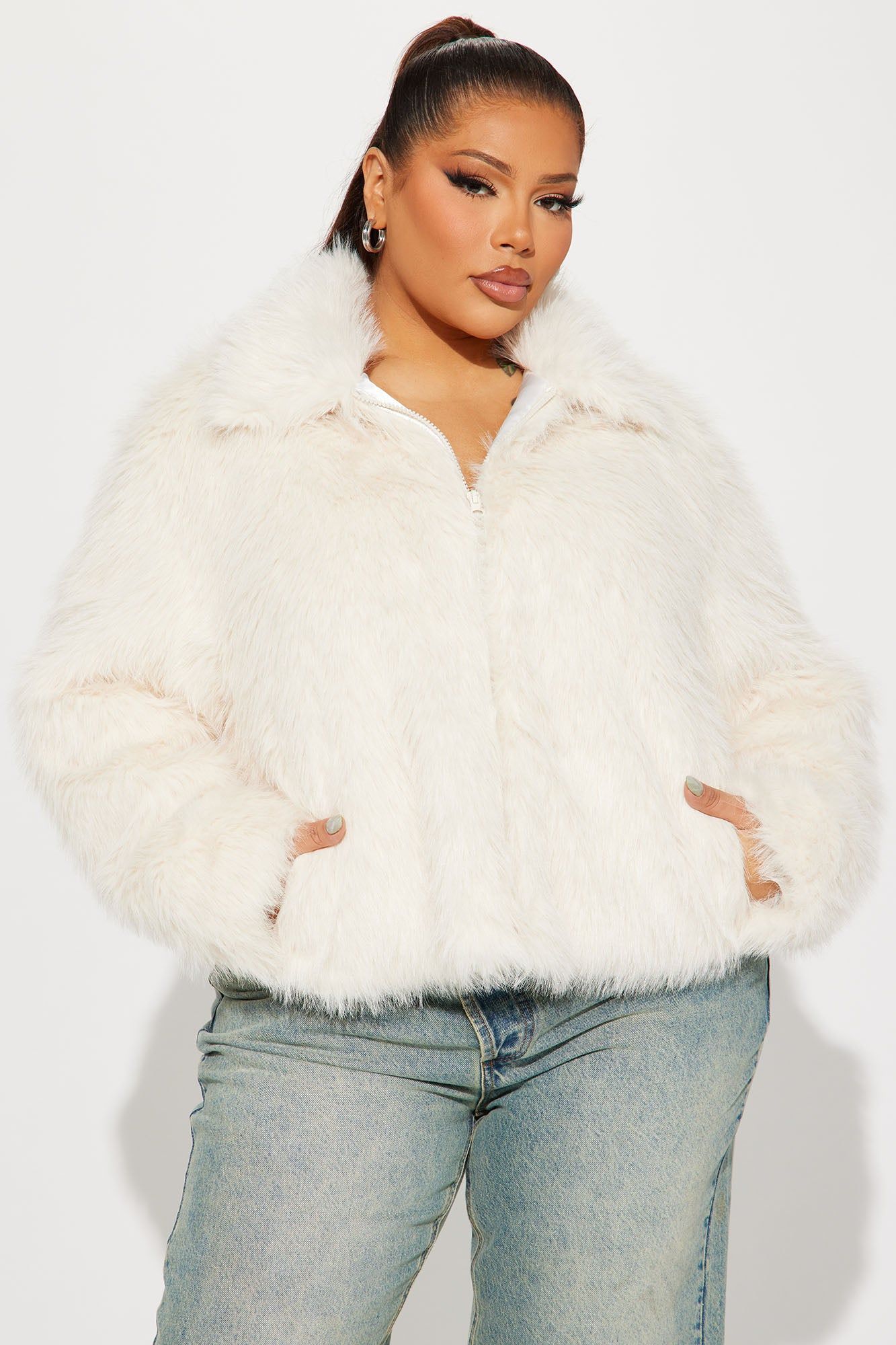 Put It On Faux Fur Coat - Ivory sold by Fashion Nova product image thumbnail 4