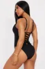 Delvina Snatched Sculpting V Neck 1 Piece Swimsuit - Black sold by Fashion Nova