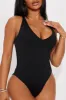 Delvina Snatched Sculpting V Neck 1 Piece Swimsuit - Black sold by Fashion Nova