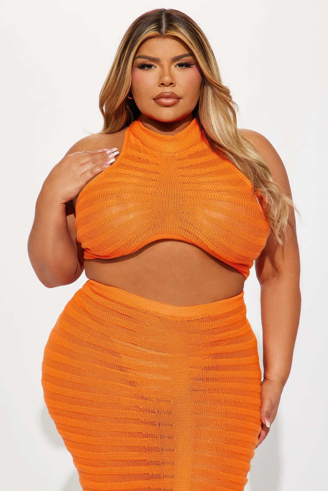 Key West Sheer Maxi Skirt Set - Orange sold by Fashion Nova product image thumbnail 5
