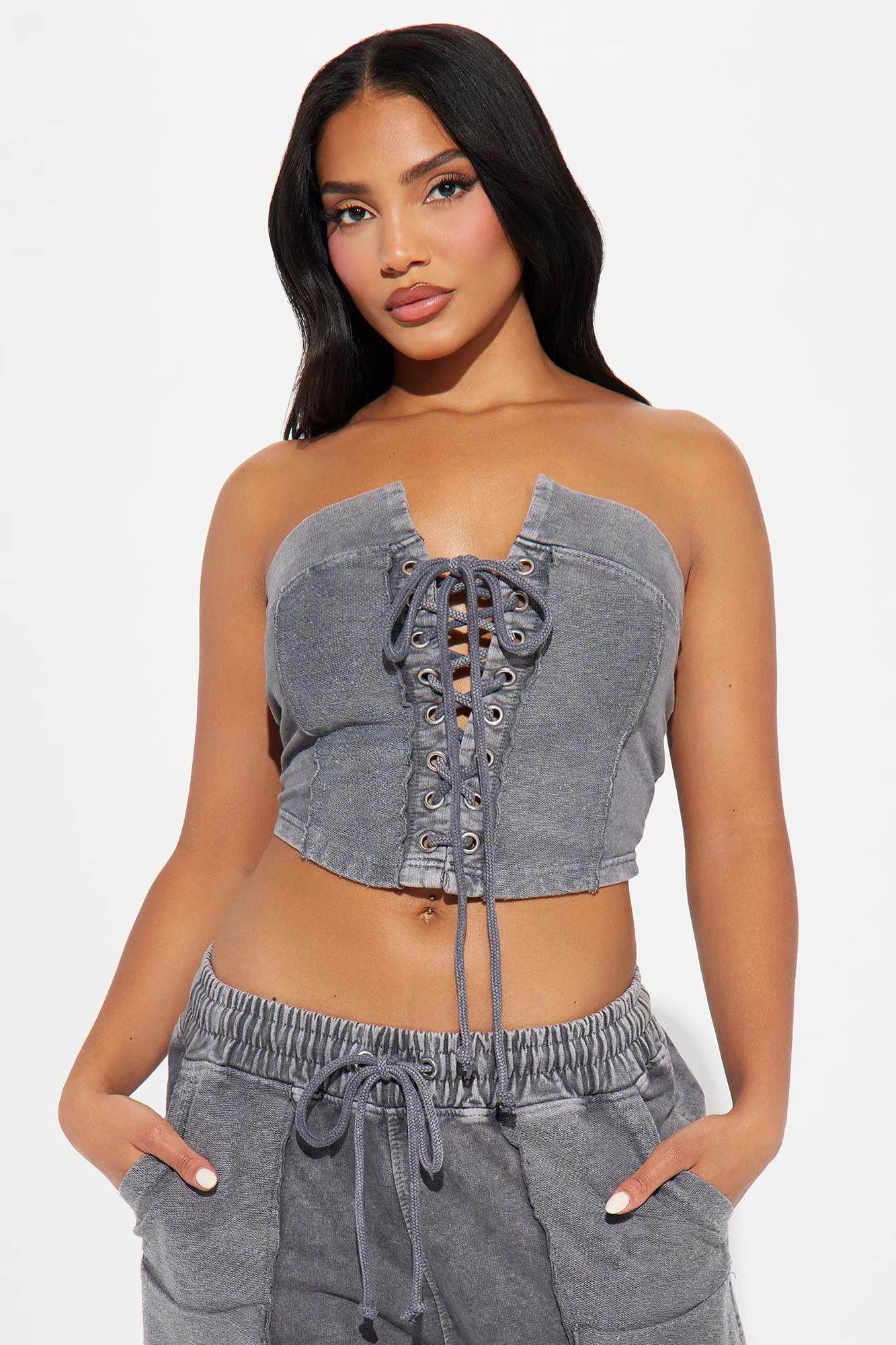 Hot Girl Fleece Pant Set - Grey sold by Fashion Nova product image thumbnail 2