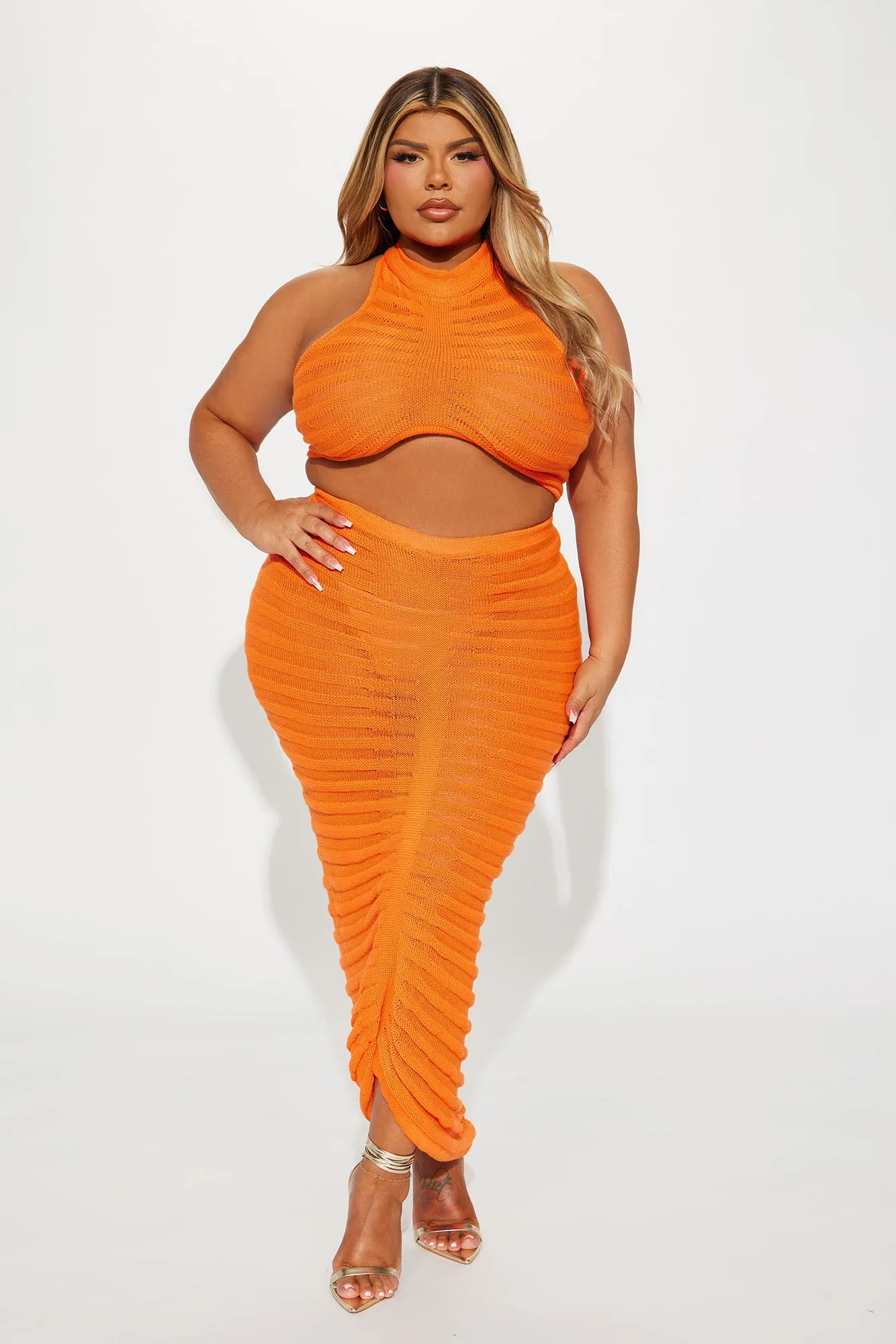 Key West Sheer Maxi Skirt Set - Orange sold by Fashion Nova product image thumbnail 4