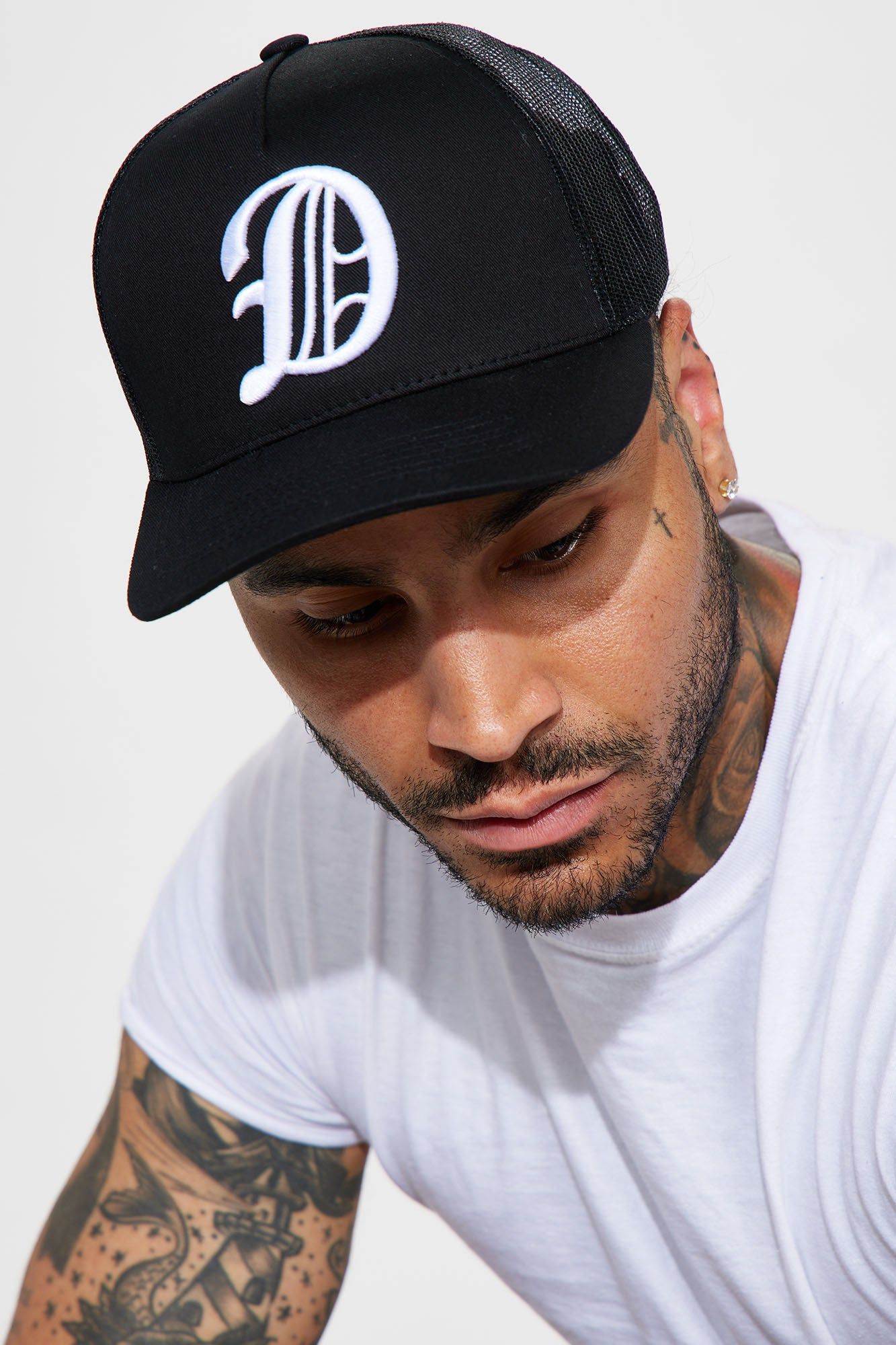 Detroit Twill Trucker Hat - Black sold by Fashion Nova