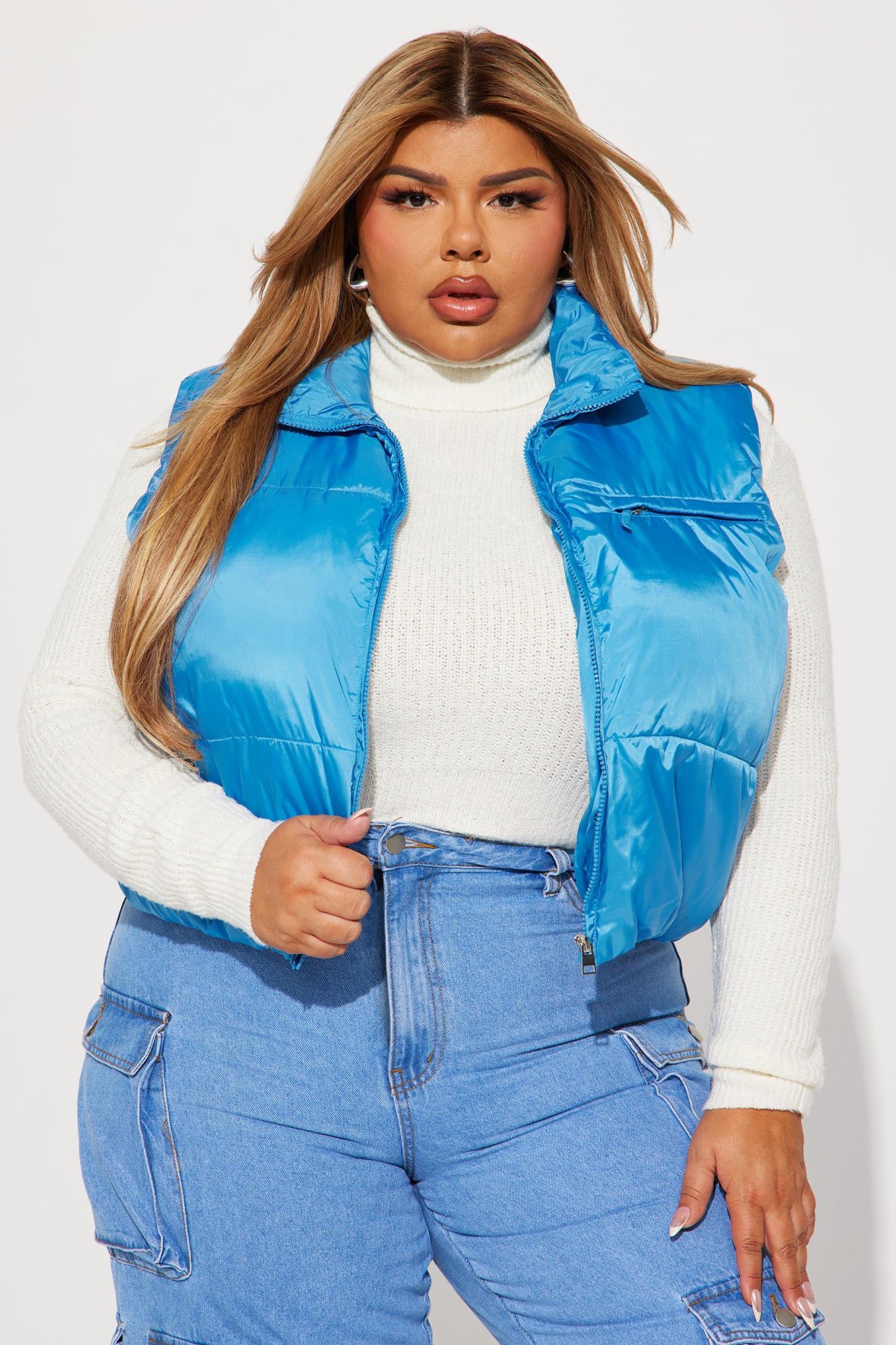 Icy Girl Puffer Vest - Blue sold by Fashion Nova product image thumbnail 4