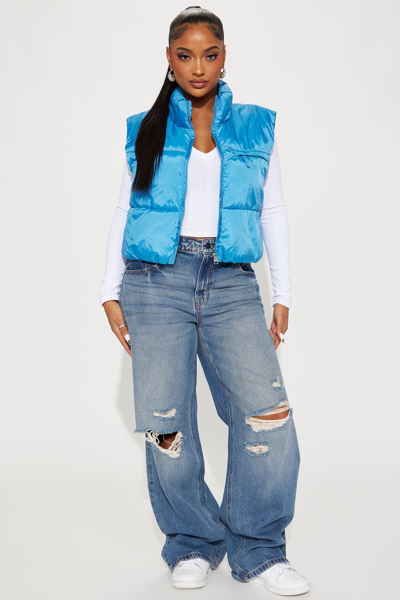 Icy Girl Puffer Vest - Blue sold by Fashion Nova product image thumbnail 2