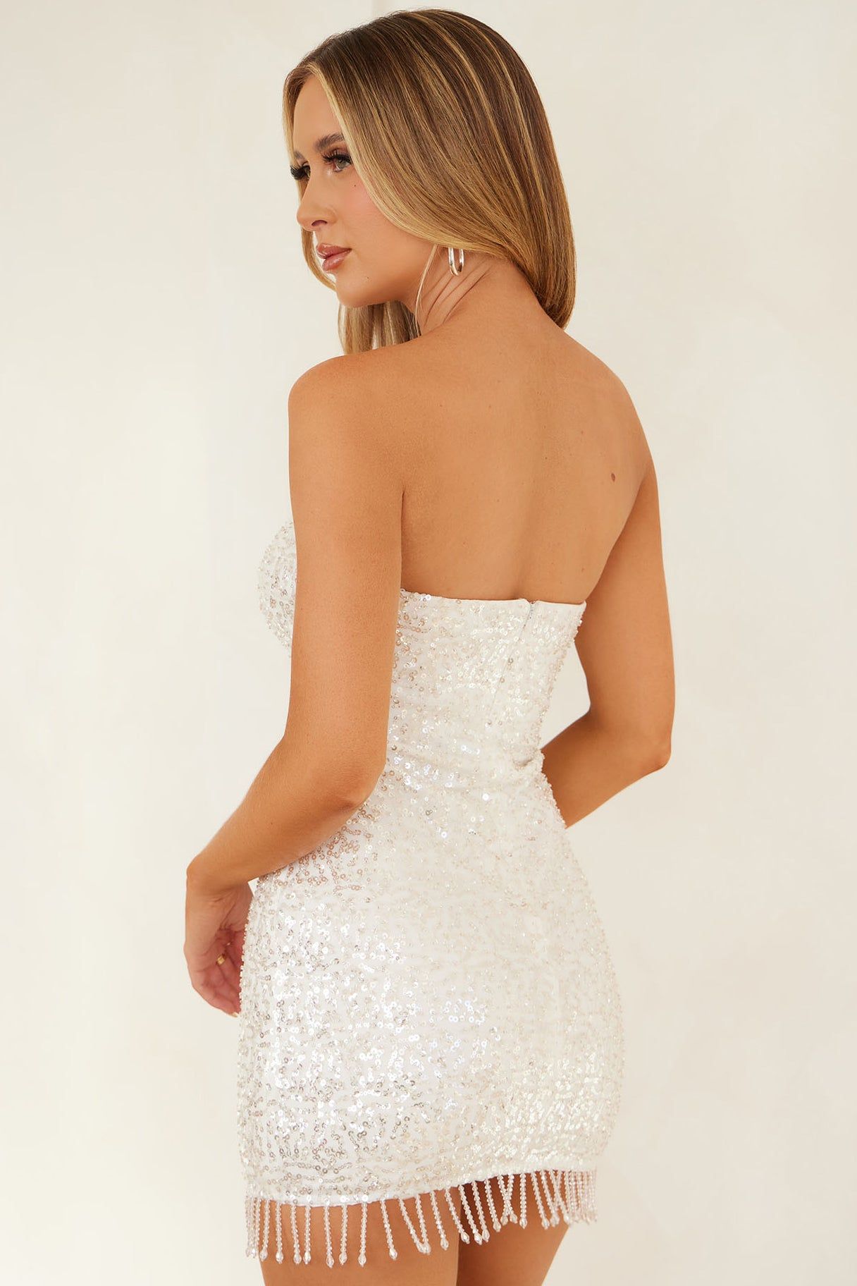Bachelorette Sequin Mini Dress - White sold by Fashion Nova product image thumbnail 4