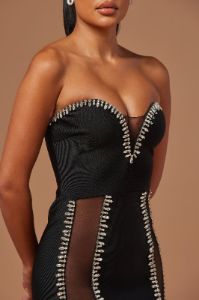 Misha Embellished Bandage Maxi Dress - Black sold by Fashion Nova