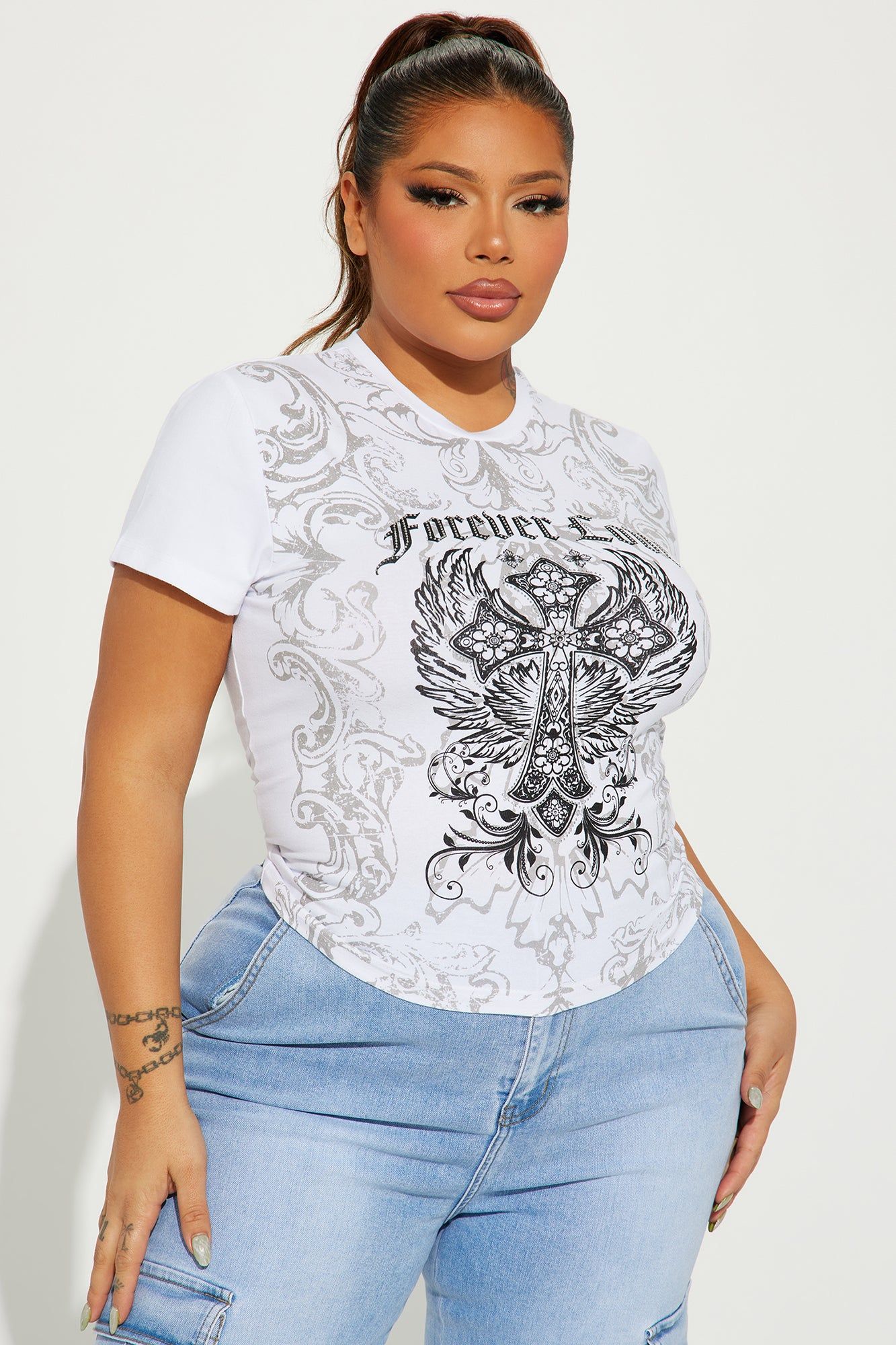 Not Your Average Angel Tee - Ivory sold by Fashion Nova product image thumbnail 5