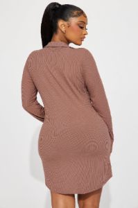 Lounging Around PJ Sleep Shirt - Brown sold by Fashion Nova