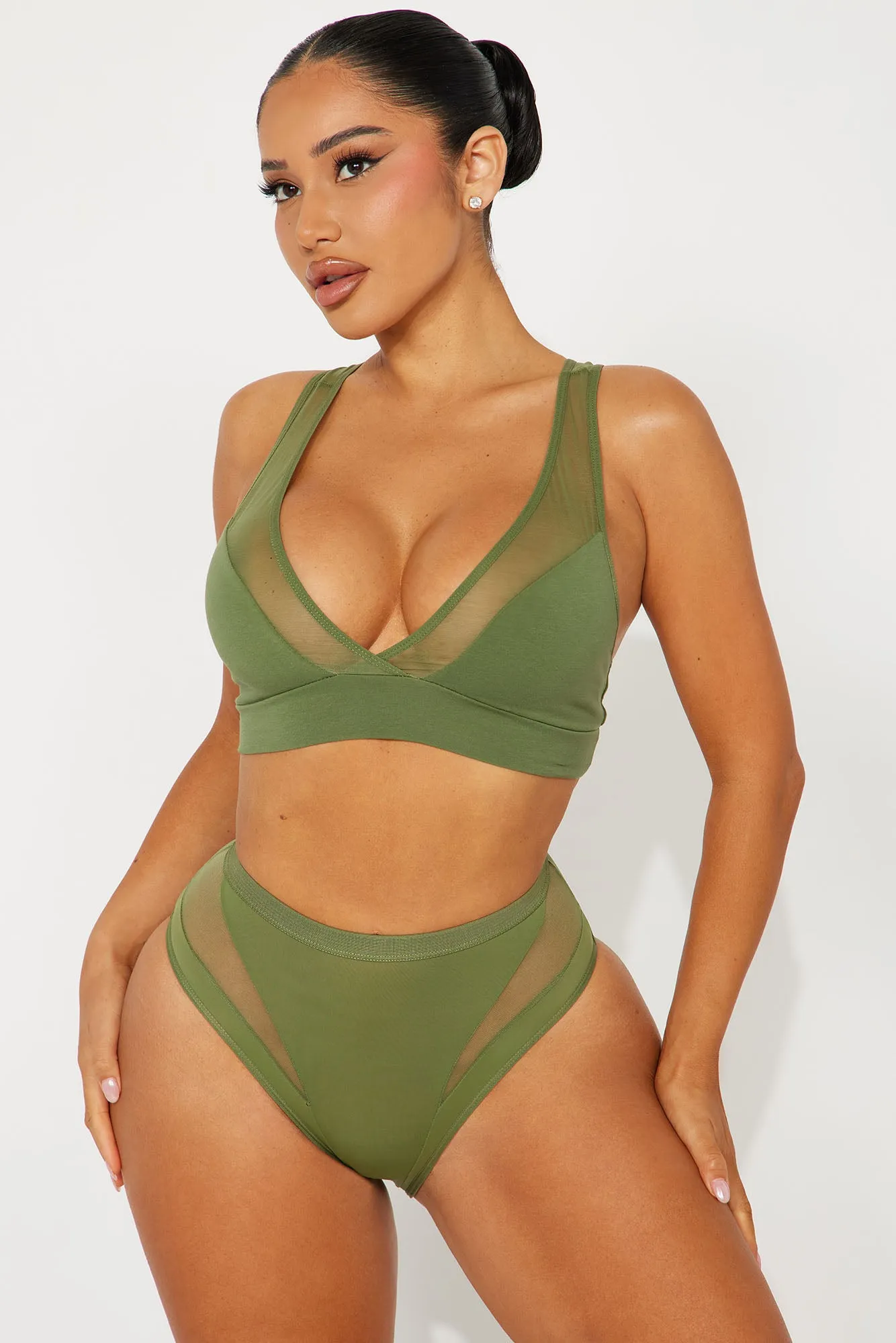 Weekend Vibe Mesh Cheeky Panty - Olive sold by Fashion Nova product image thumbnail 2