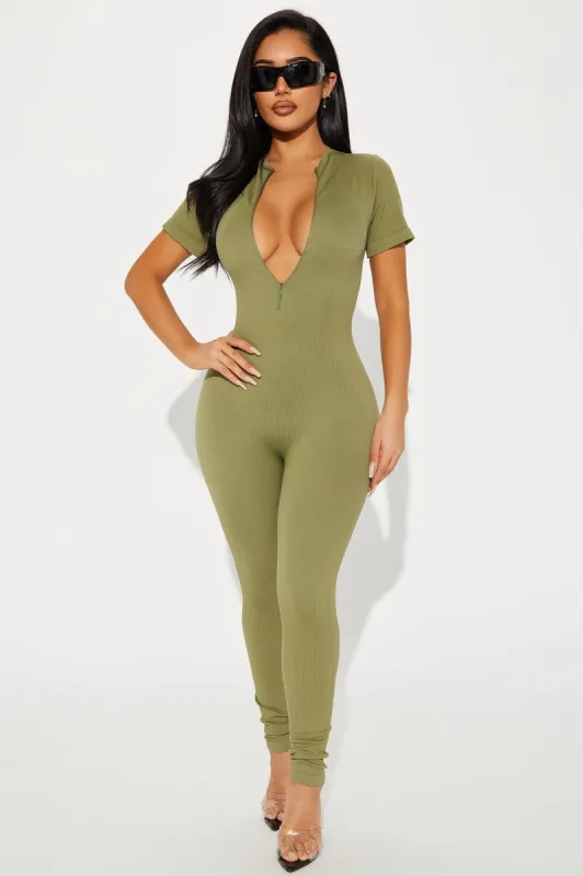Gianna Seamless Jumpsuit - Olive sold by Fashion Nova