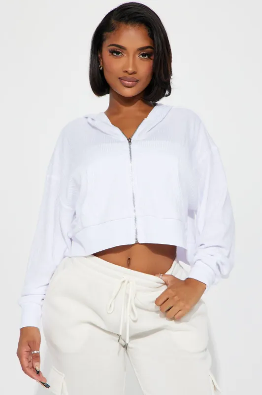 Kristy Waffle Lounge Hoodie - White sold by Fashion Nova