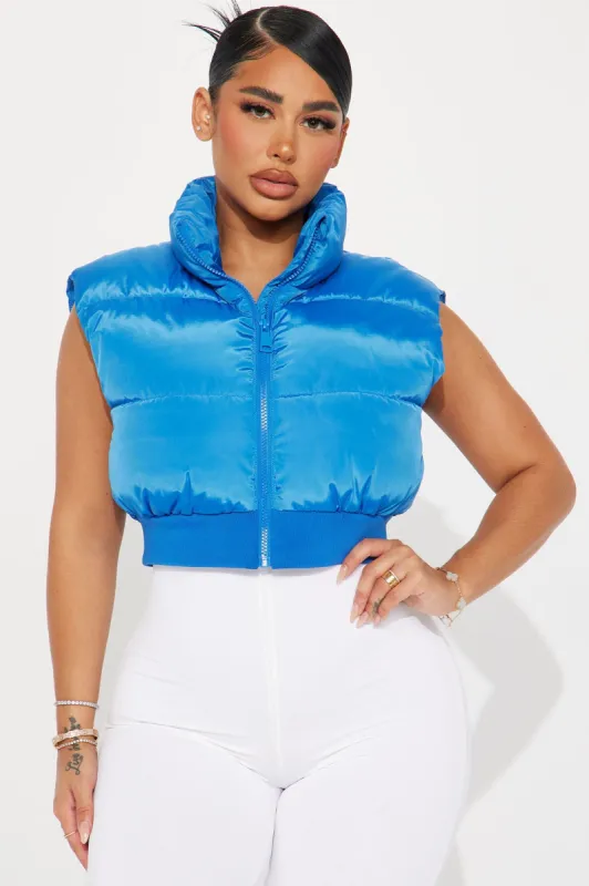 Winter Date Puffer Vest - Royal sold by Fashion Nova