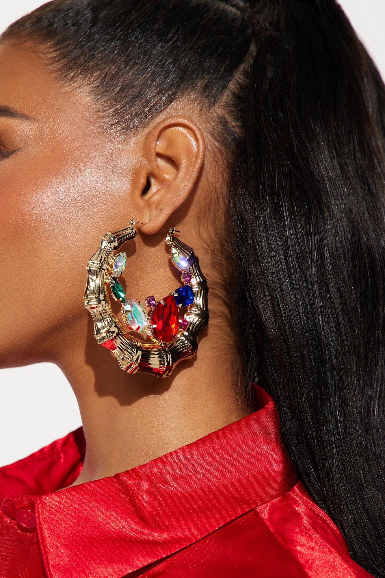 Shine Within Earrings - Gold/Multi sold by Fashion Nova