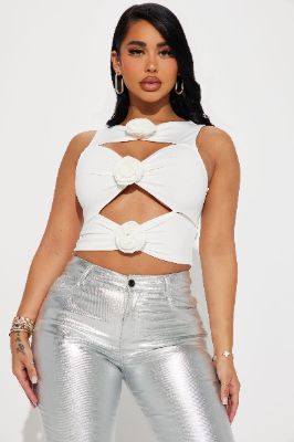 Out Of Touch Cut Out Top - Ivory sold by Fashion Nova