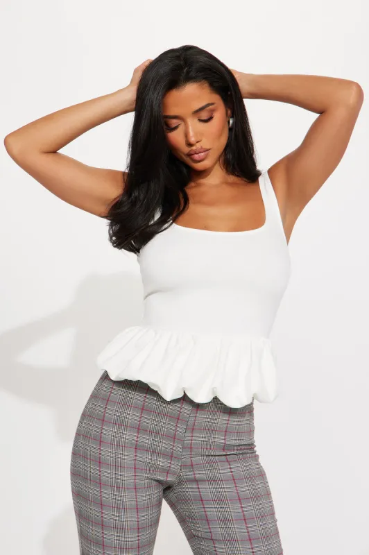 Summer Romance Bubble Hem Top - White sold by Fashion Nova