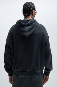 Tyson Snap Panel Oversized Hoodie - Black Wash sold by Fashion Nova