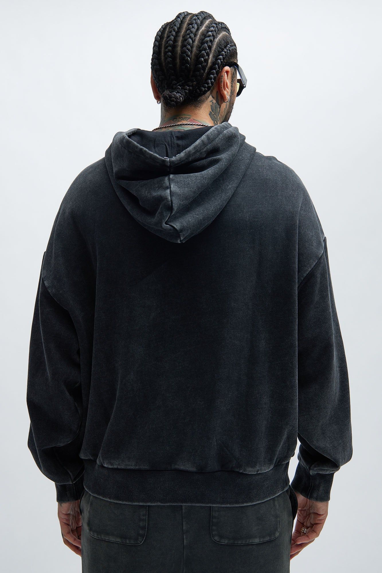 Tyson Snap Panel Oversized Hoodie - Black Wash sold by Fashion Nova product image thumbnail 4