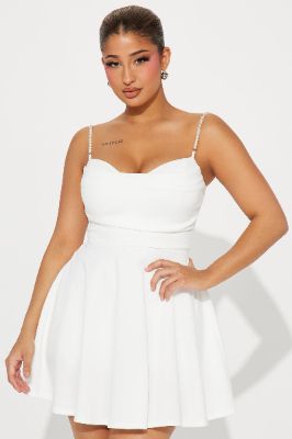 Lia Crepe Knit Mini Dress - White sold by Fashion Nova