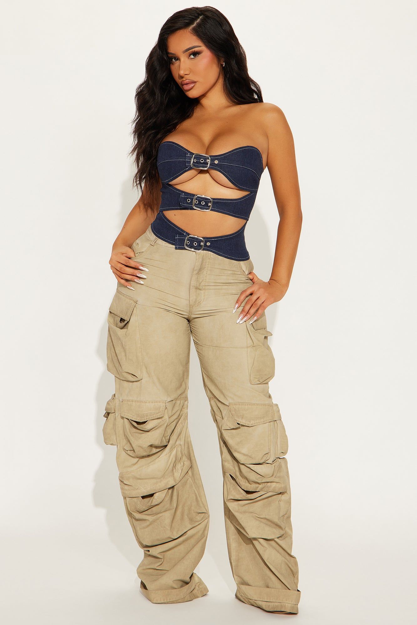 Hot Girl Denim Top - Dark Wash sold by Fashion Nova product image thumbnail 2