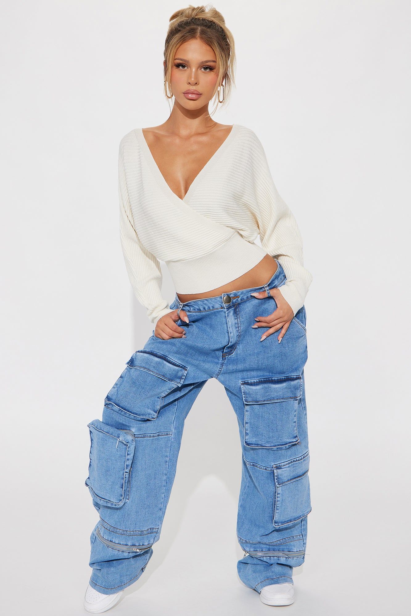 Seine Surplice Sweater - Off White sold by Fashion Nova product image thumbnail 2