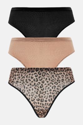 Made To Fit Brief 3 Pack Panties - Black/combo sold by Fashion Nova