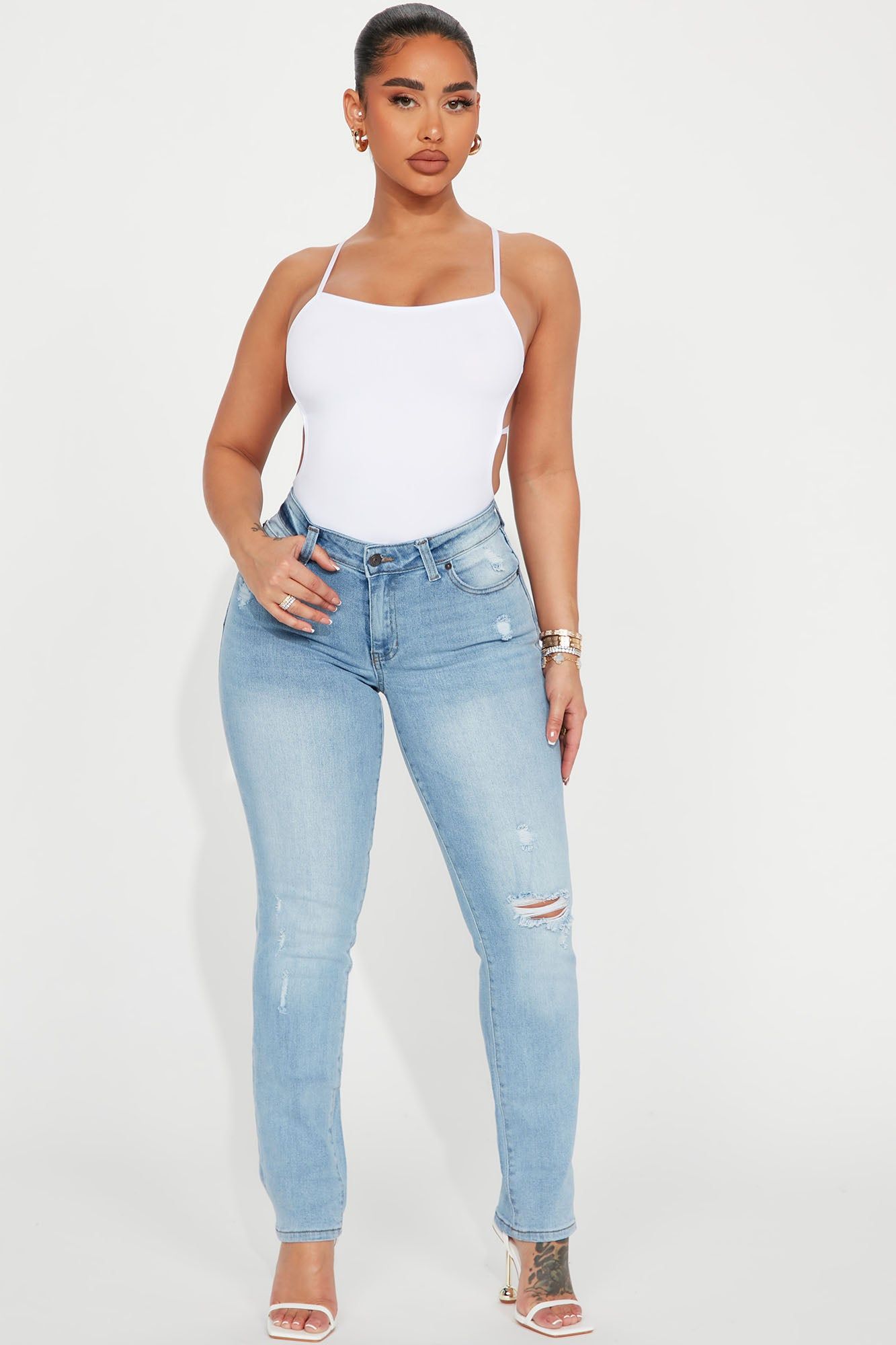Be Here Now Boyfriend Jeans - Light Wash sold by Fashion Nova