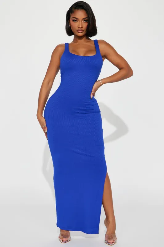 Alexis Ribbed Maxi Dress - Royal sold by Fashion Nova