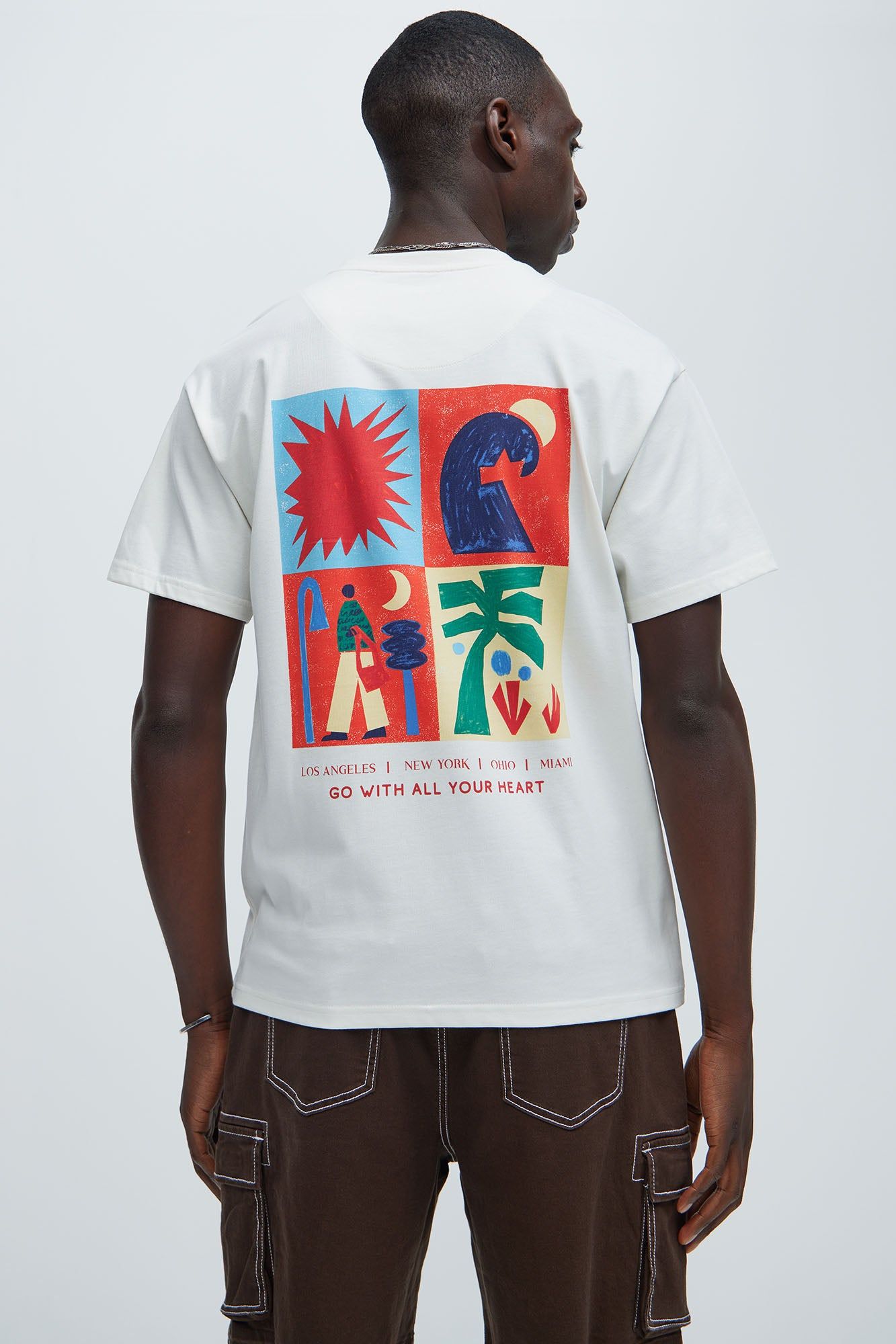 Go With Your Heart Short Sleeve Tee - Off White sold by Fashion Nova