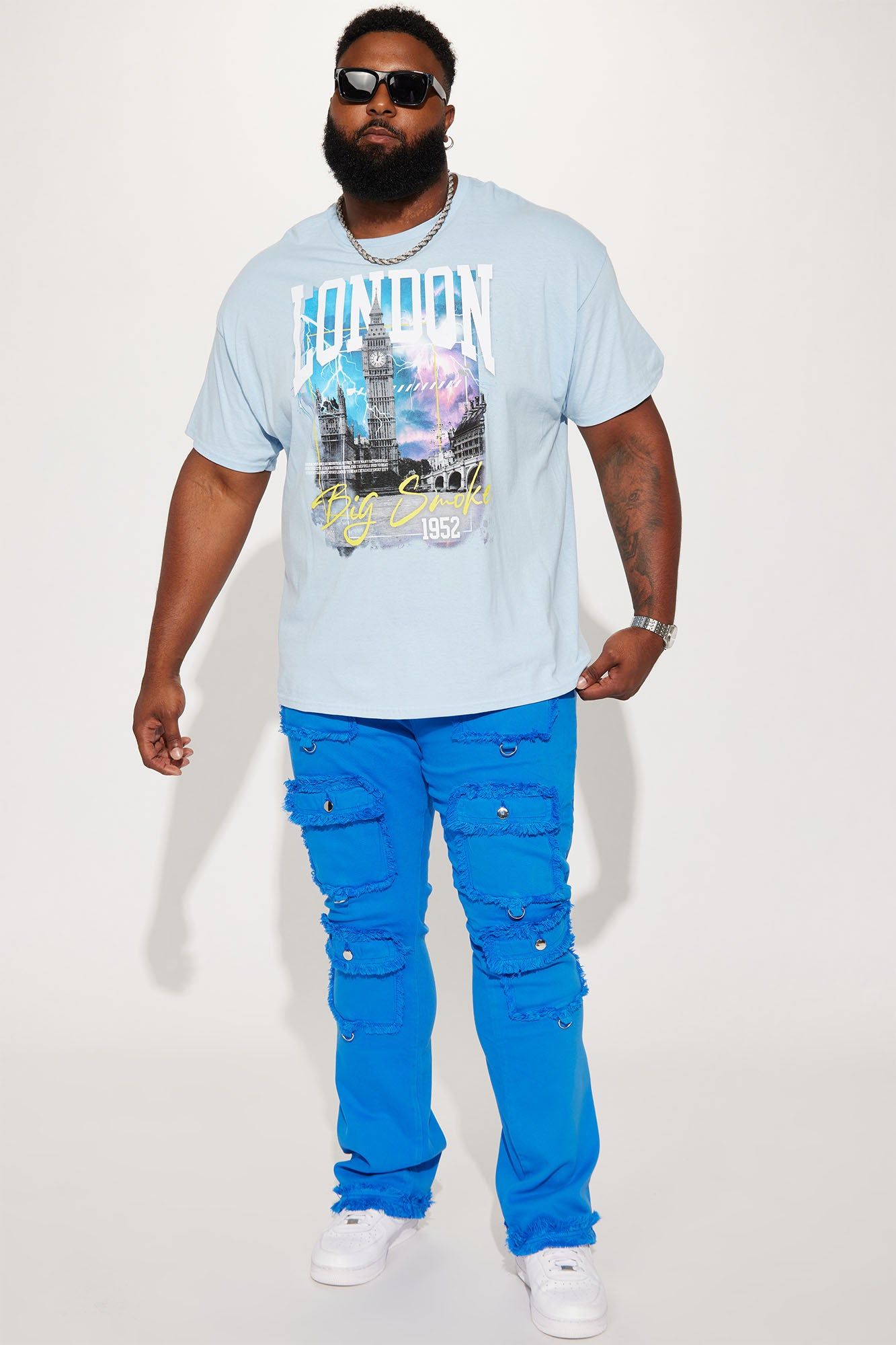 Fit Check Stacked Skinny Flared Pants - Blue sold by Fashion Nova product image thumbnail 7