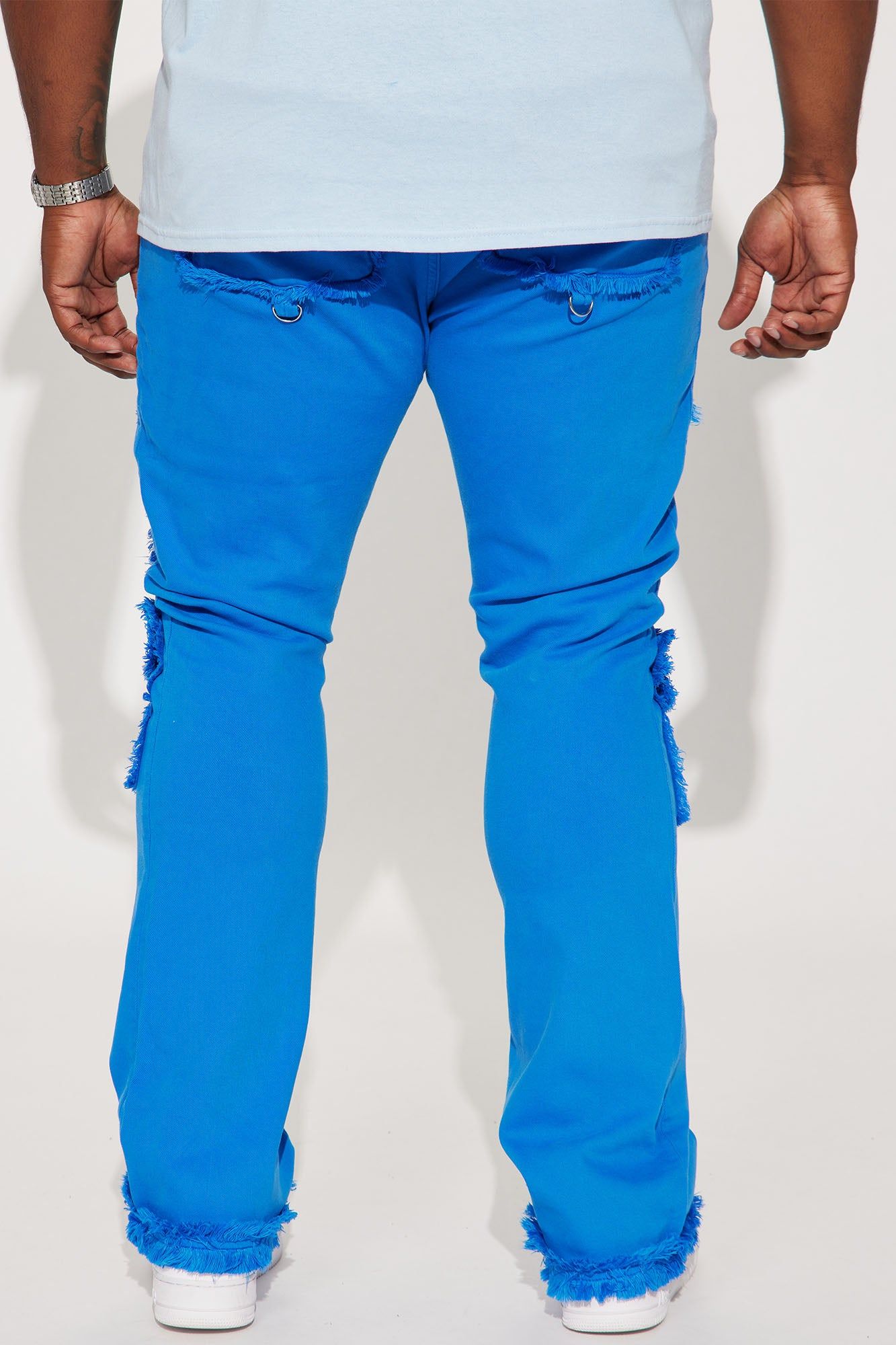 Fit Check Stacked Skinny Flared Pants - Blue sold by Fashion Nova product image thumbnail 8