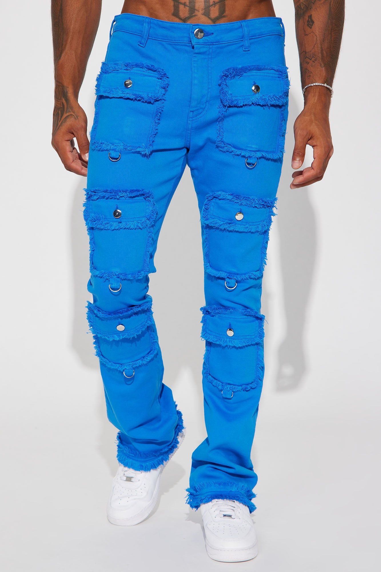 Fit Check Stacked Skinny Flared Pants - Blue sold by Fashion Nova product image thumbnail 5
