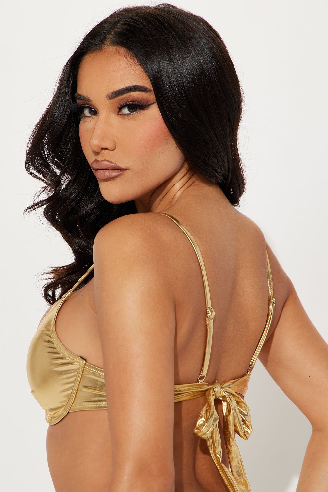 Maui Metallic Underwire Bikini Top - Gold sold by Fashion Nova product image thumbnail 3