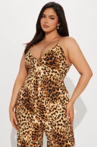 Prowl Like You Want It Jumpsuit - Brown/combo sold by Fashion Nova