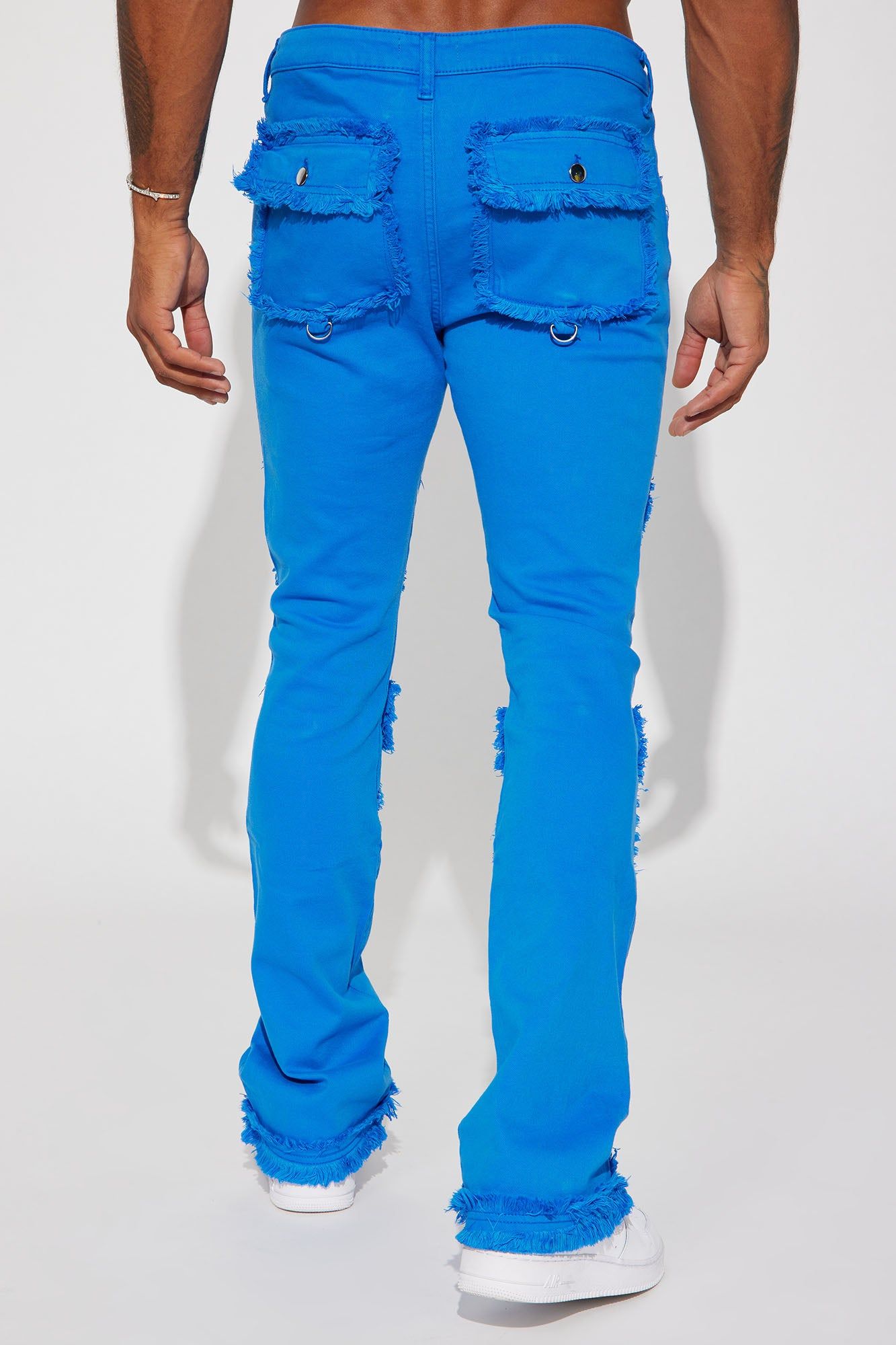 Fit Check Stacked Skinny Flared Pants - Blue sold by Fashion Nova product image thumbnail 6