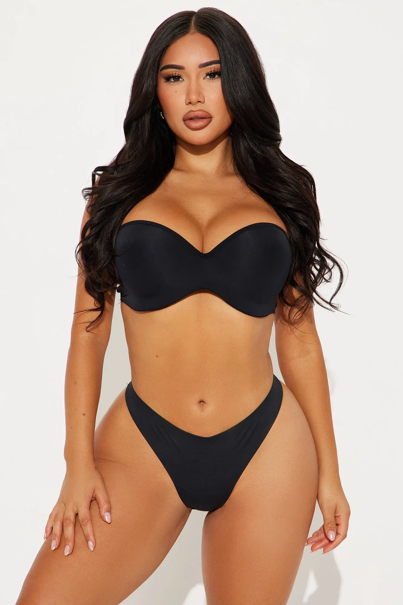 Barely There Micro Shine Thong Panty - Black sold by Fashion Nova product image thumbnail 2