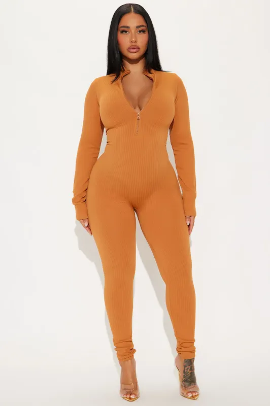 Chloe Seamless Jumpsuit - Camel sold by Fashion Nova