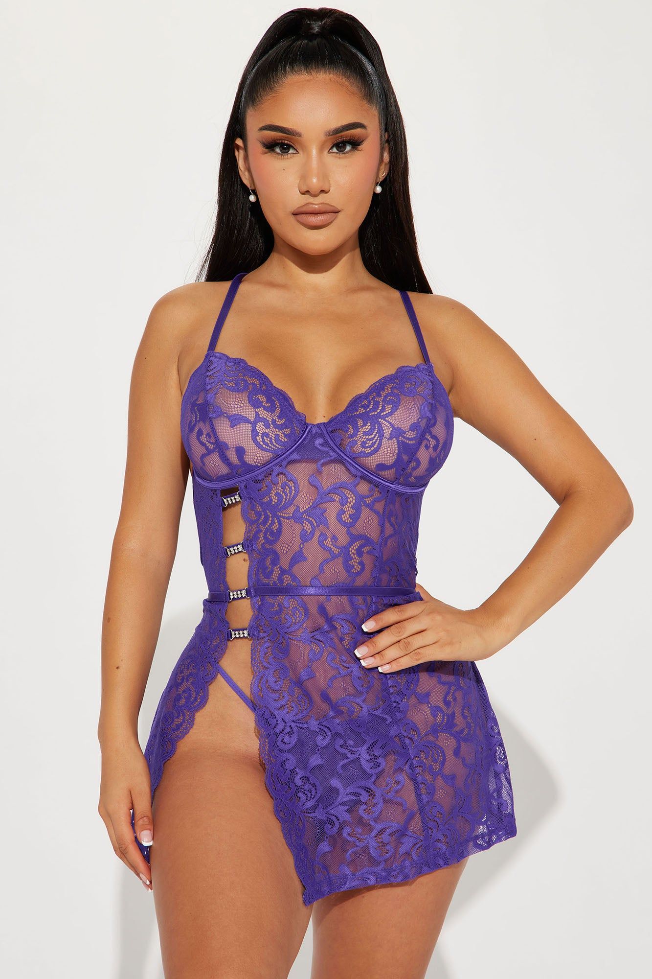 Your Girl Lace Babydoll - Purple sold by Fashion Nova